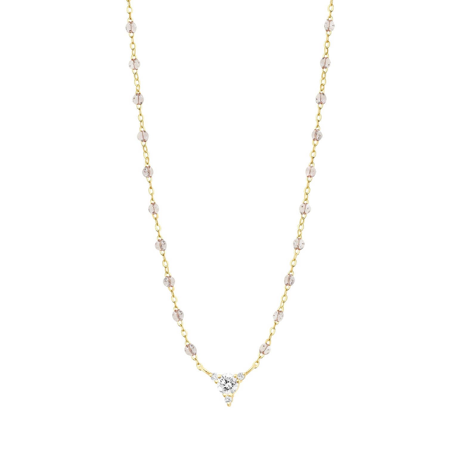 Gigi Clozeau - Collier sparkle Kosmos, diamants, or jaune, 42 cm