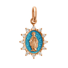 Gigi Clozeau - Pendentif azur Petite Madone Suprême, or rose, diamants