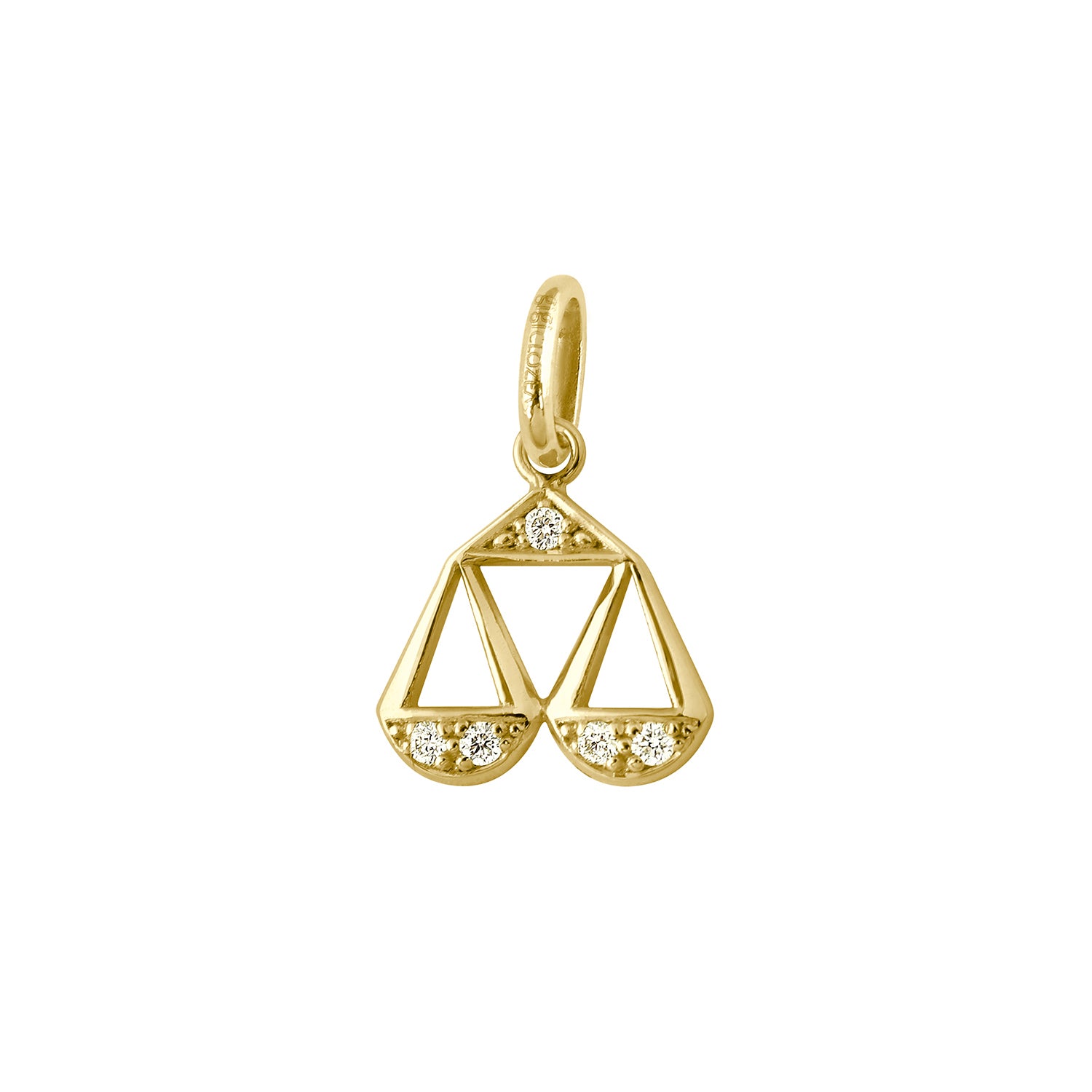 Gigi Clozeau - Pendentif Balance, or jaune, diamants