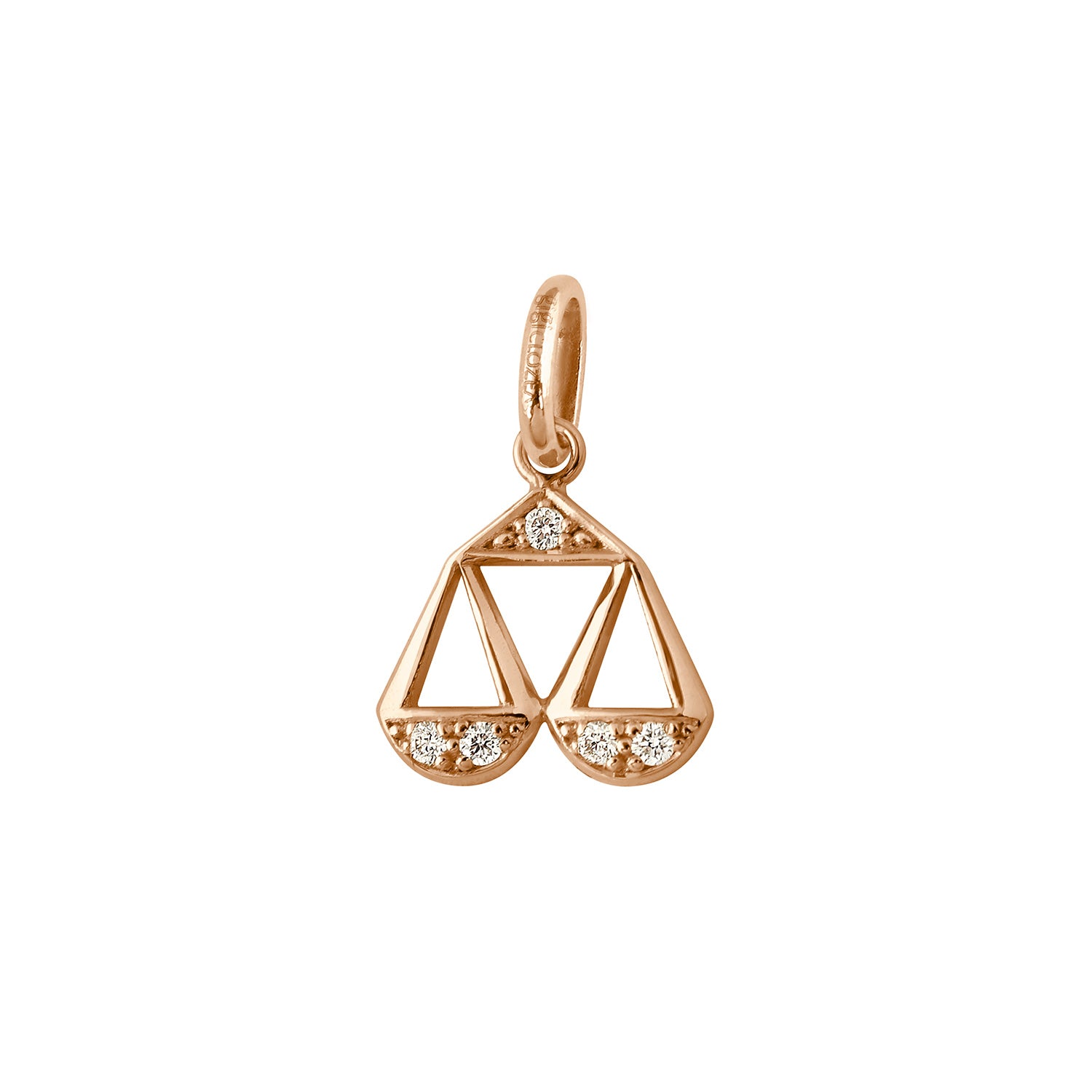 Gigi Clozeau - Pendentif Balance, or rose, diamants