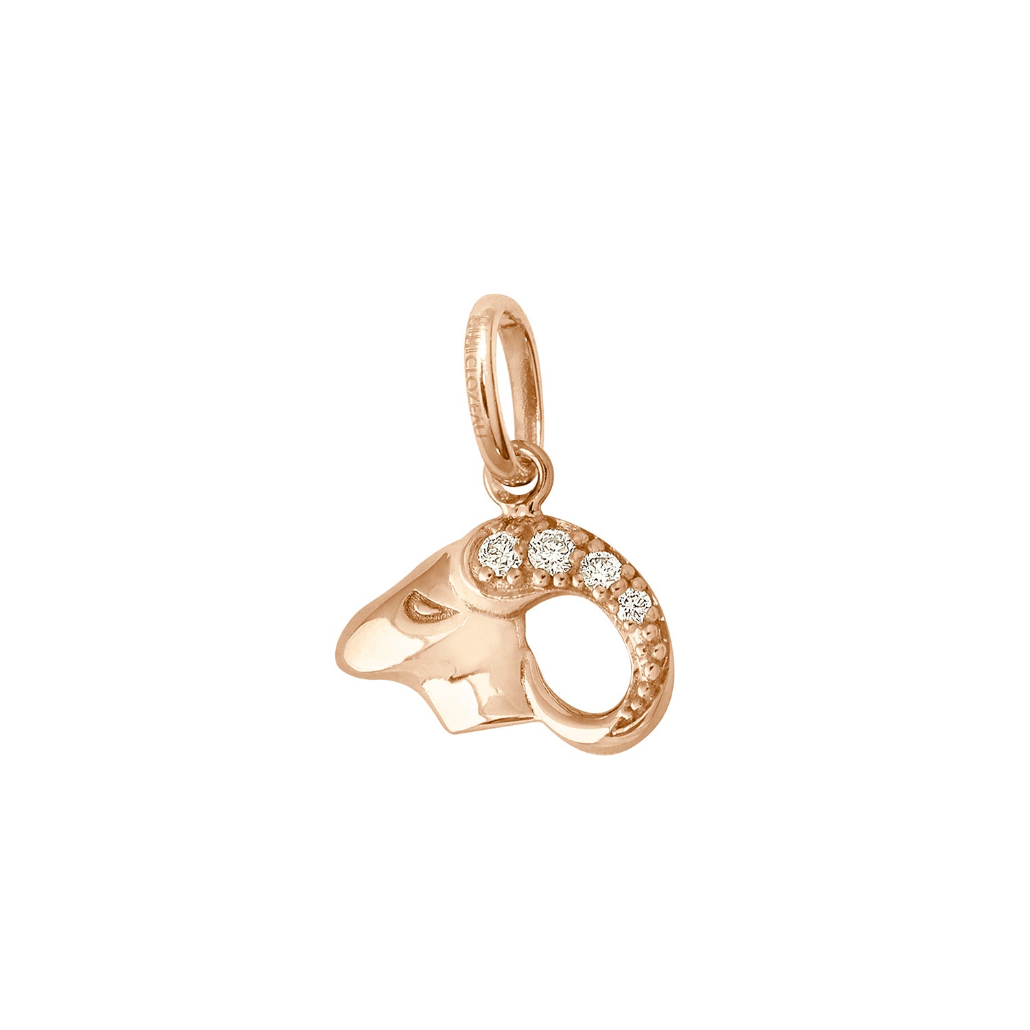 Gigi Clozeau - Pendentif Bélier, or rose, diamants