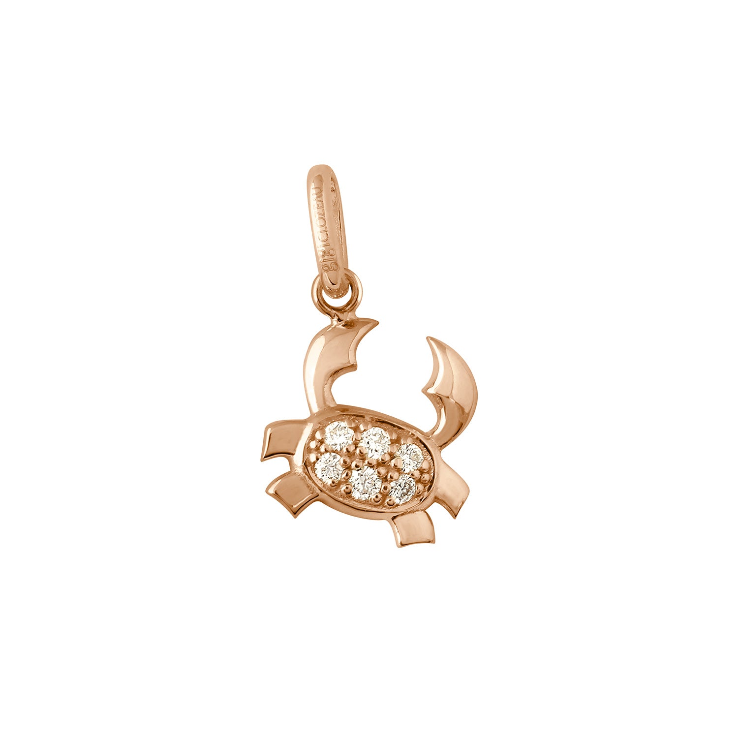 Gigi Clozeau - Pendentif Cancer, or rose, diamants