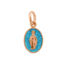 Gigi Clozeau - Pendentif Madone résine azur, or rose