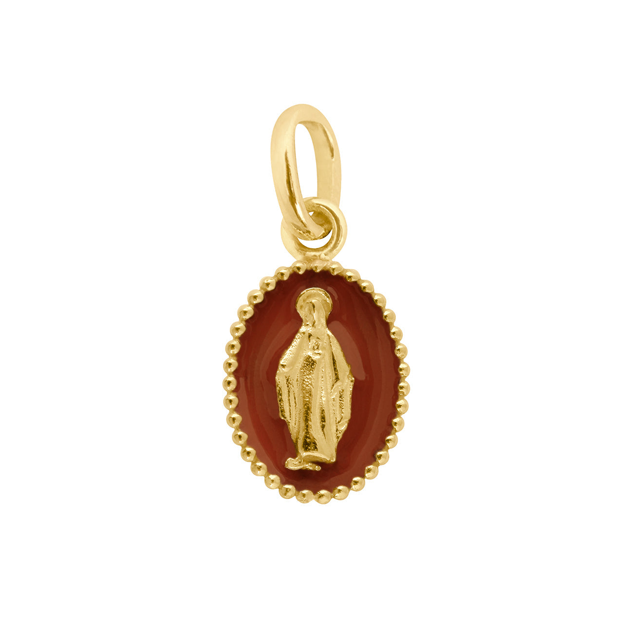 Gigi Clozeau - Pendentif Madone résine moka, or jaune