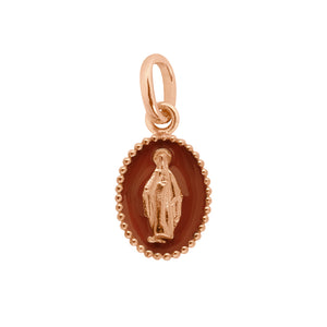 Gigi Clozeau - Pendentif Madone résine moka, or rose
