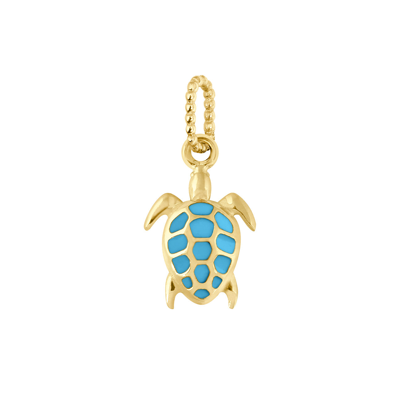 Gigi Clozeau - Pendentif turquoise Tortue, or jaune