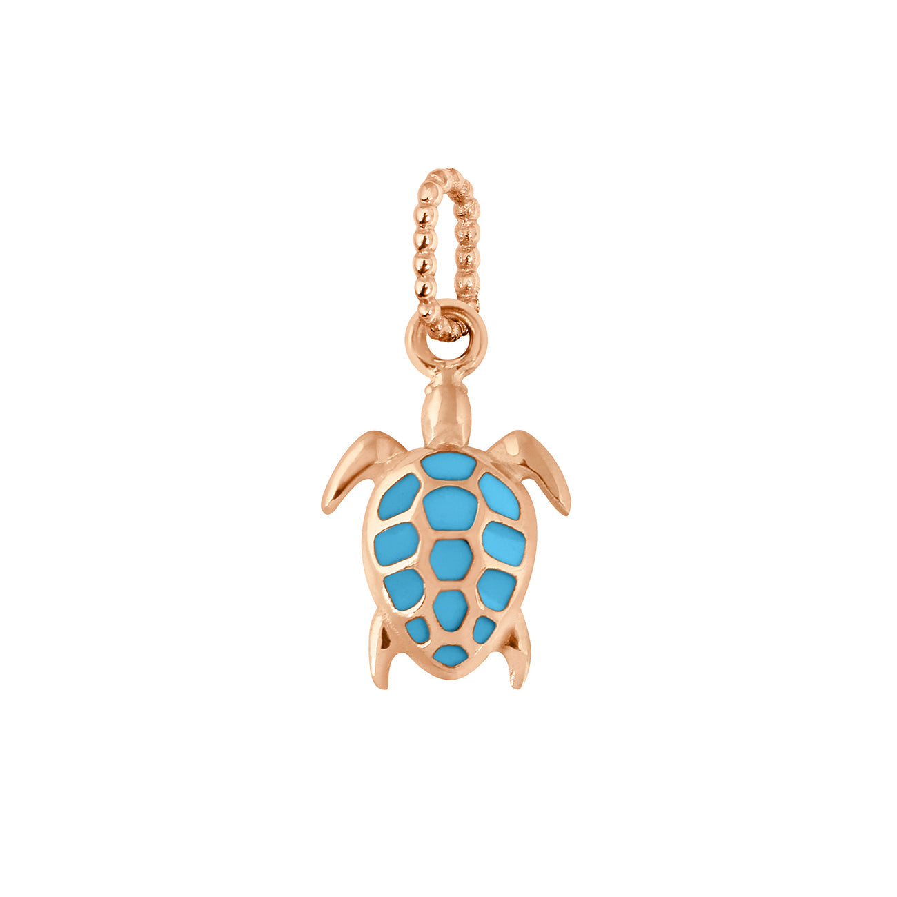Gigi Clozeau - Pendentif turquoise Tortue, or rose