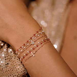 Gigi Clozeau - Bracelet rosée Puce diamants, or jaune, 17 cm