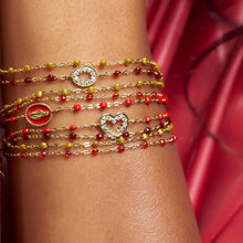 Gigi Clozeau - Bracelet rouge Classique Gigi, or rose, 17 cm