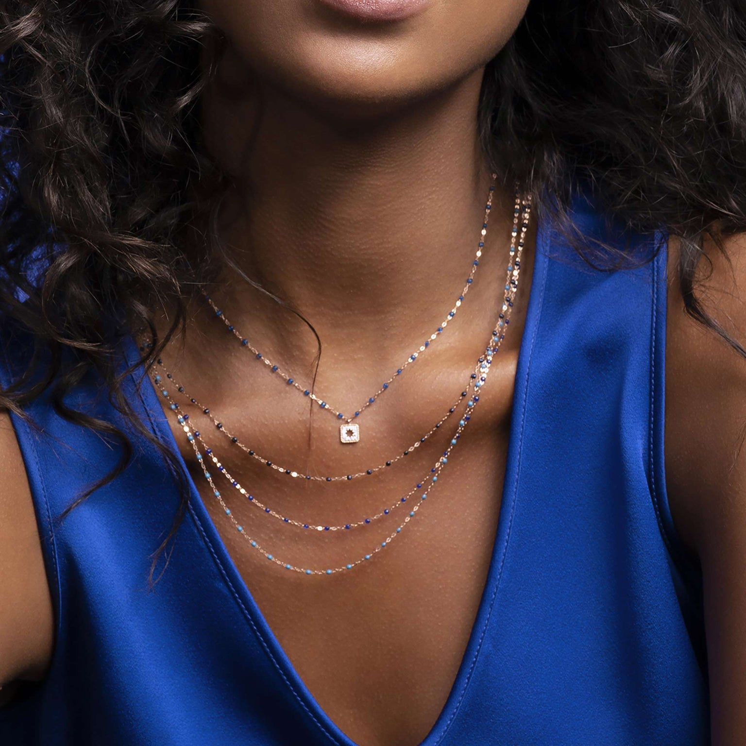 Gigi Clozeau - Collier prusse Classique Gigi, or jaune, 45 cm