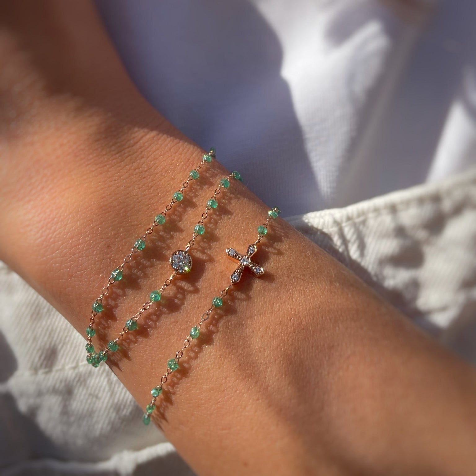 Gigi Clozeau - Pulsera menta Puce diamantes, oro amarillo, 17 cm