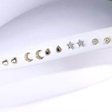 Gigi Clozeau - Boucles d'oreilles Lune, diamants, or rose