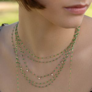 bijoux gigi Clozeau - Collier menthe Classique Gigi, or rose, 50 cm