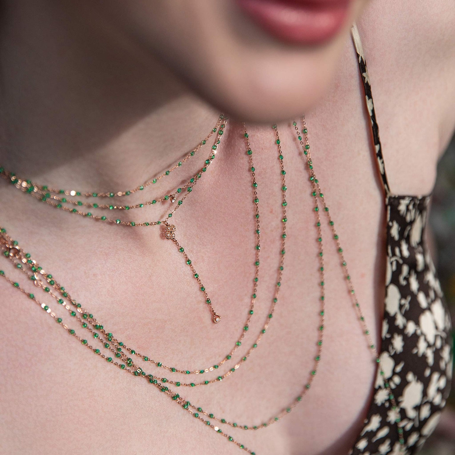 Gigi Clozeau - Collar menta Gigi Suprême, oro amarillo, 1 diamante, 42 cm