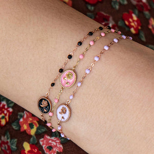 Gigi Clozeau - Fuchsia Rose Bracelet, Yellow Gold, 17 cm