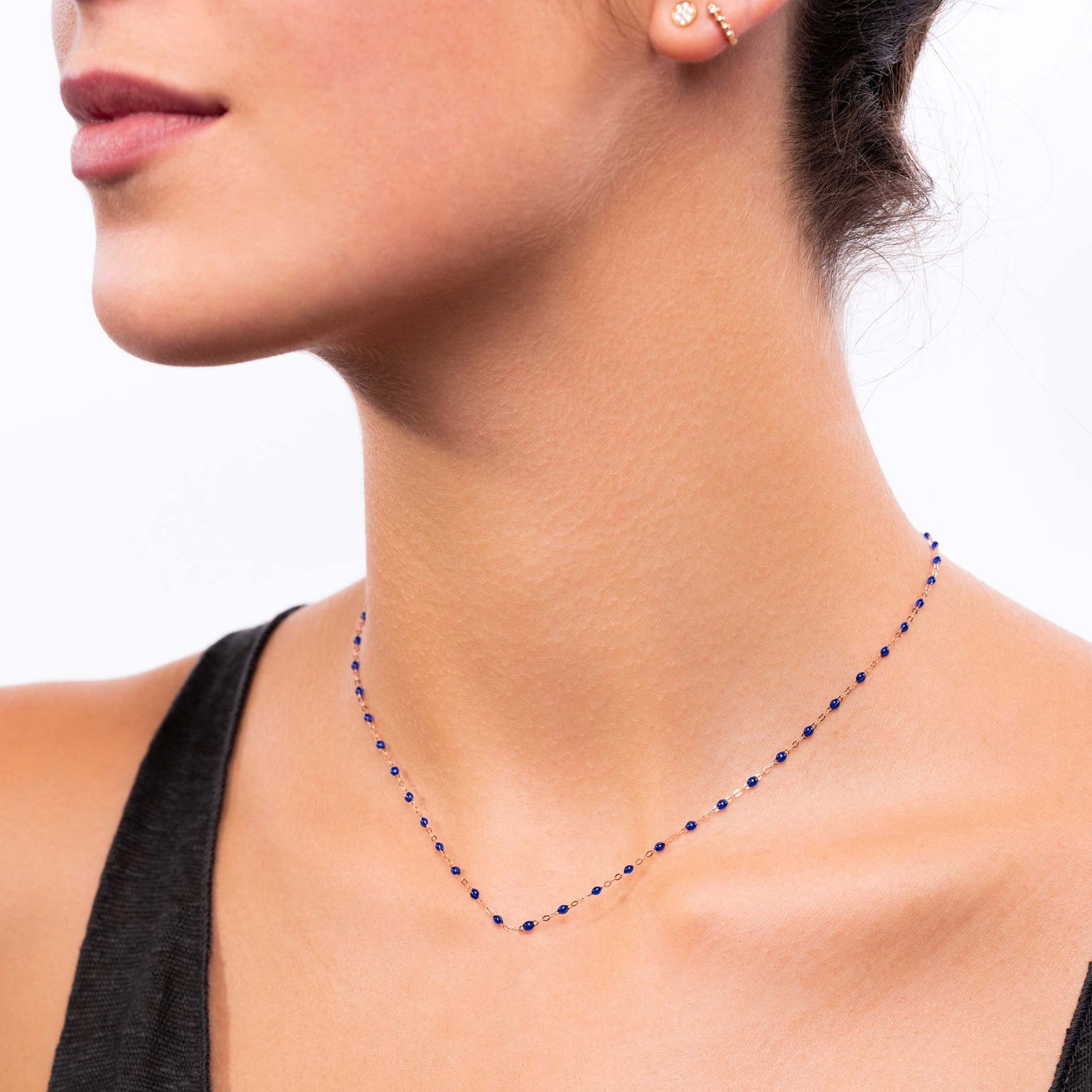 Gigi Clozeau - Collier prusse Classique Gigi, or rose, 42 cm