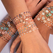Gigi Clozeau - Bracelet blanc Madone or rose, 17 cm