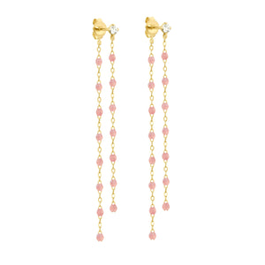 Gigi Clozeau - Boucles d'oreilles Dansantes Classique Gigi blush, diamants, or jaune