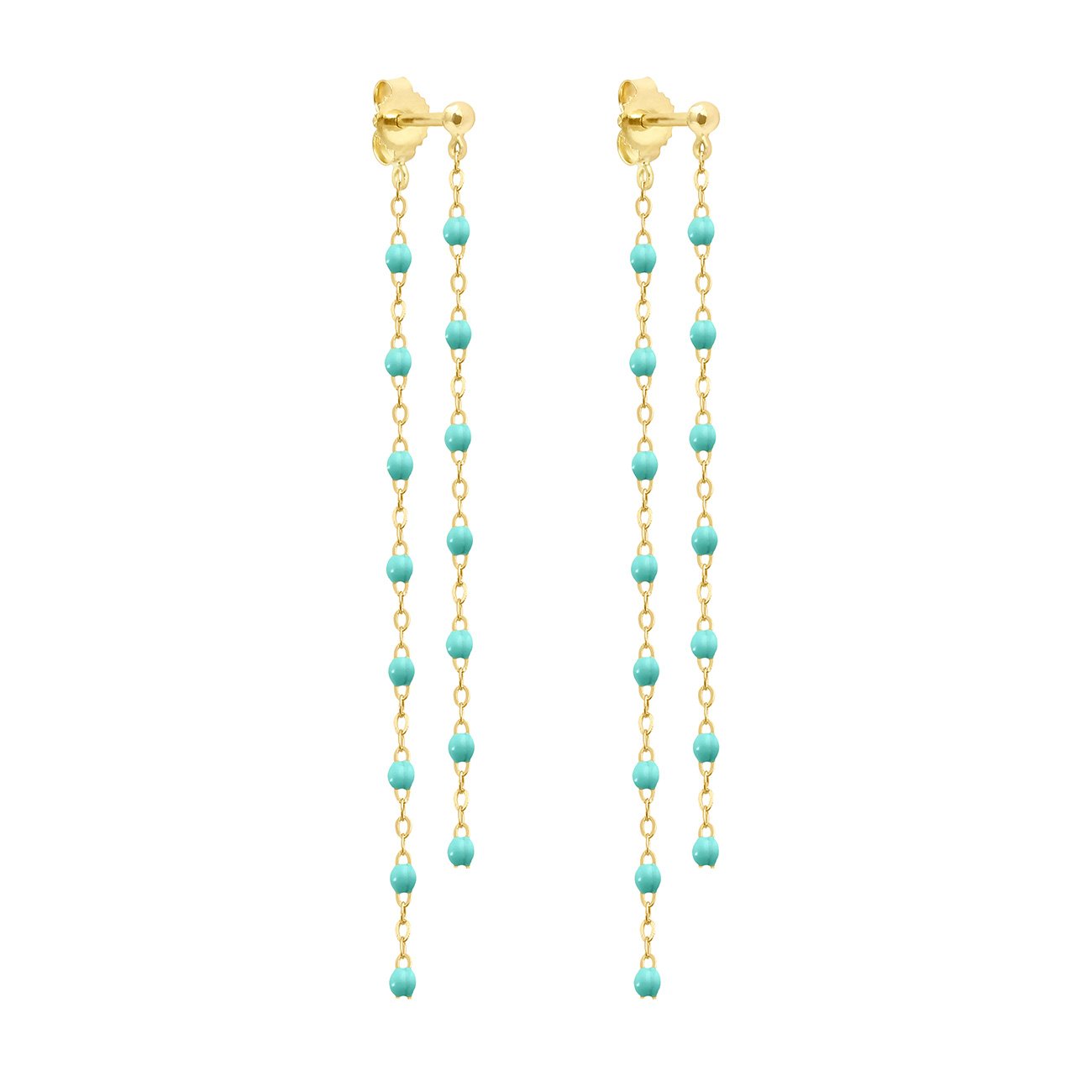 Gigi Clozeau - Boucles d'oreilles Dansantes Classique Gigi vert d'eau, or jaune