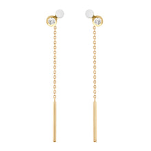 Gigi Clozeau - Boucles d'oreilles Dot, résine blanche, diamants, or jaune