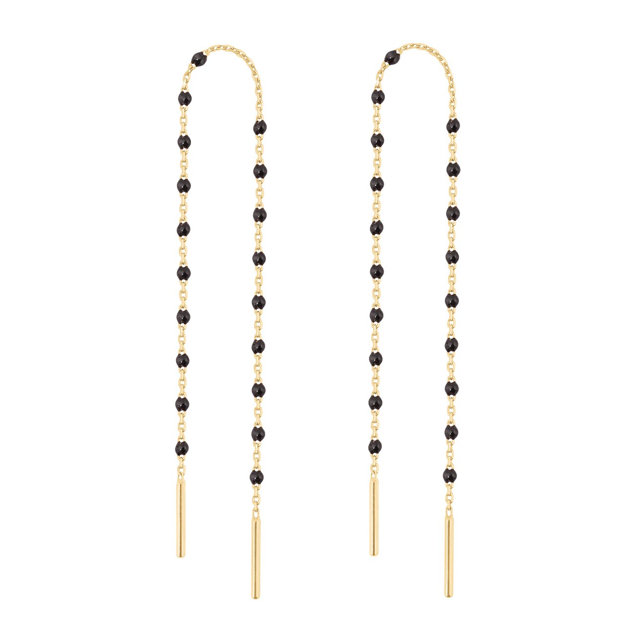 Gigi Clozeau - Boucles d'oreilles noire Mini Gigi, or jaune