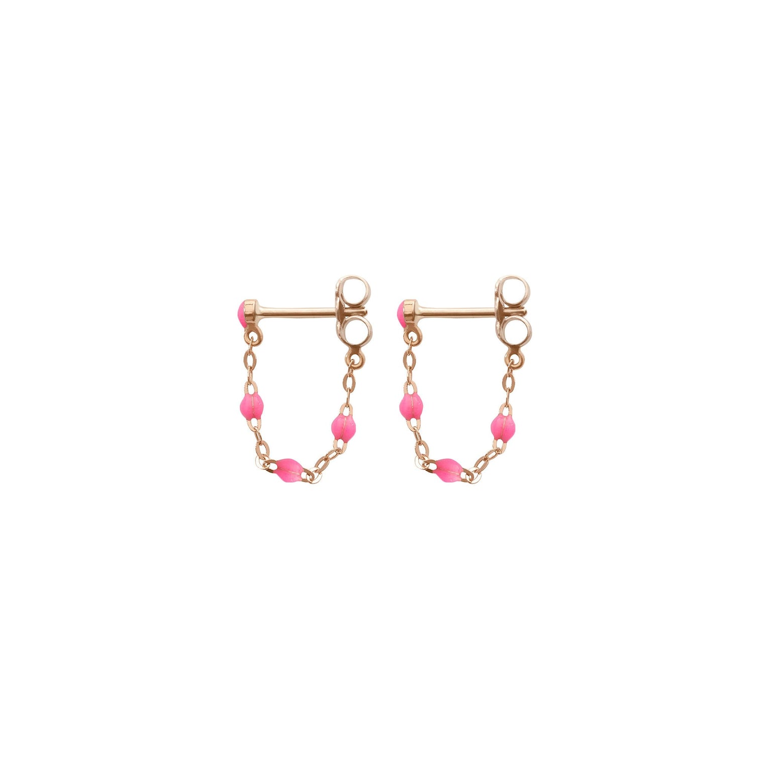 Gigi Clozeau - Boucles d'oreilles rose fluo Classique Gigi, or rose
