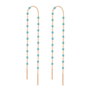 Gigi Clozeau - Boucles d'oreilles turquoise vert Mini Gigi, or rose