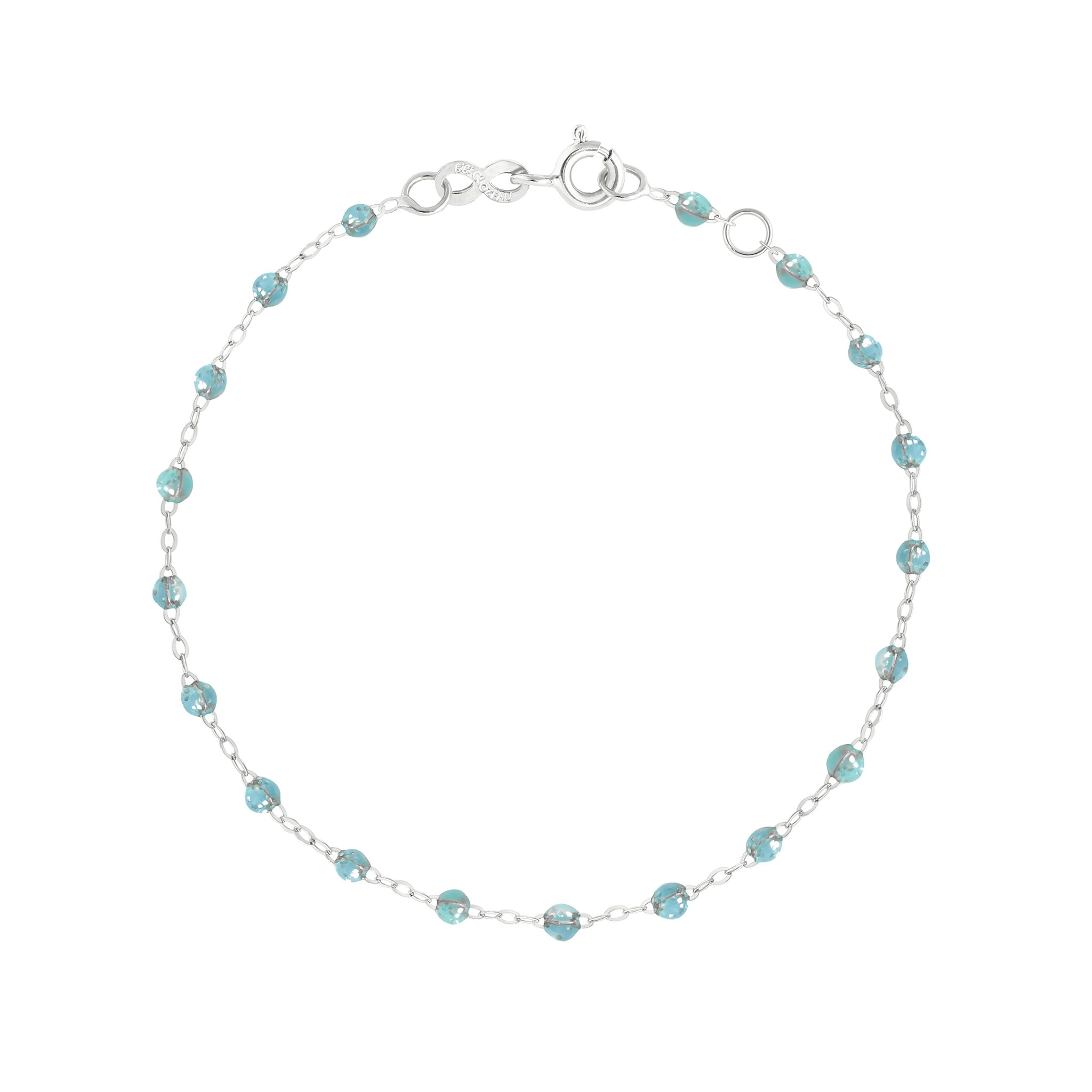 Gigi Clozeau - Bracelet aqua Classique Gigi, or blanc, 17 cm