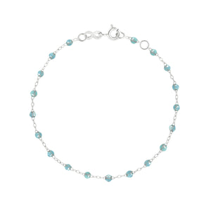 Gigi Clozeau - Bracelet aqua Classique Gigi, or blanc, 17 cm
