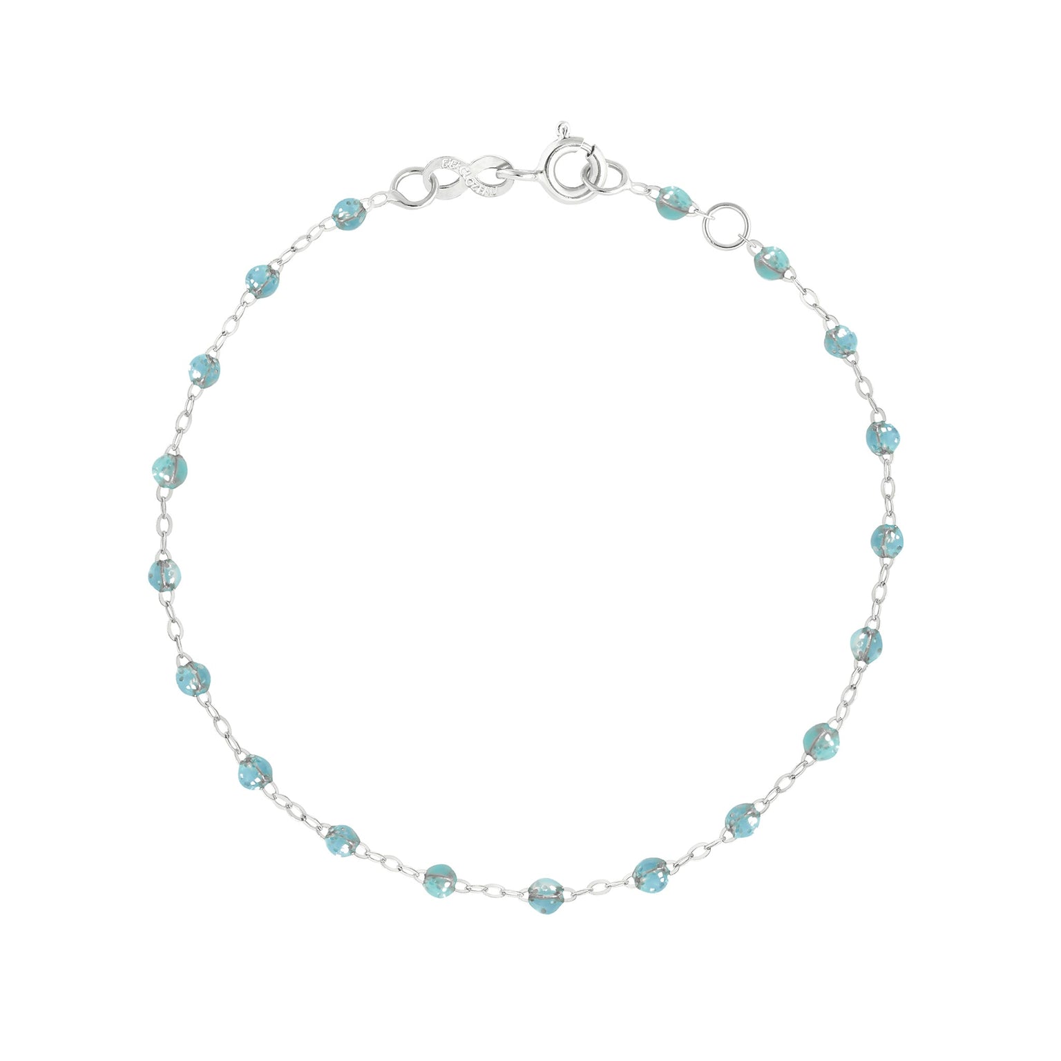 Gigi Clozeau - Bracelet aqua Classique Gigi, or blanc, 19 cm