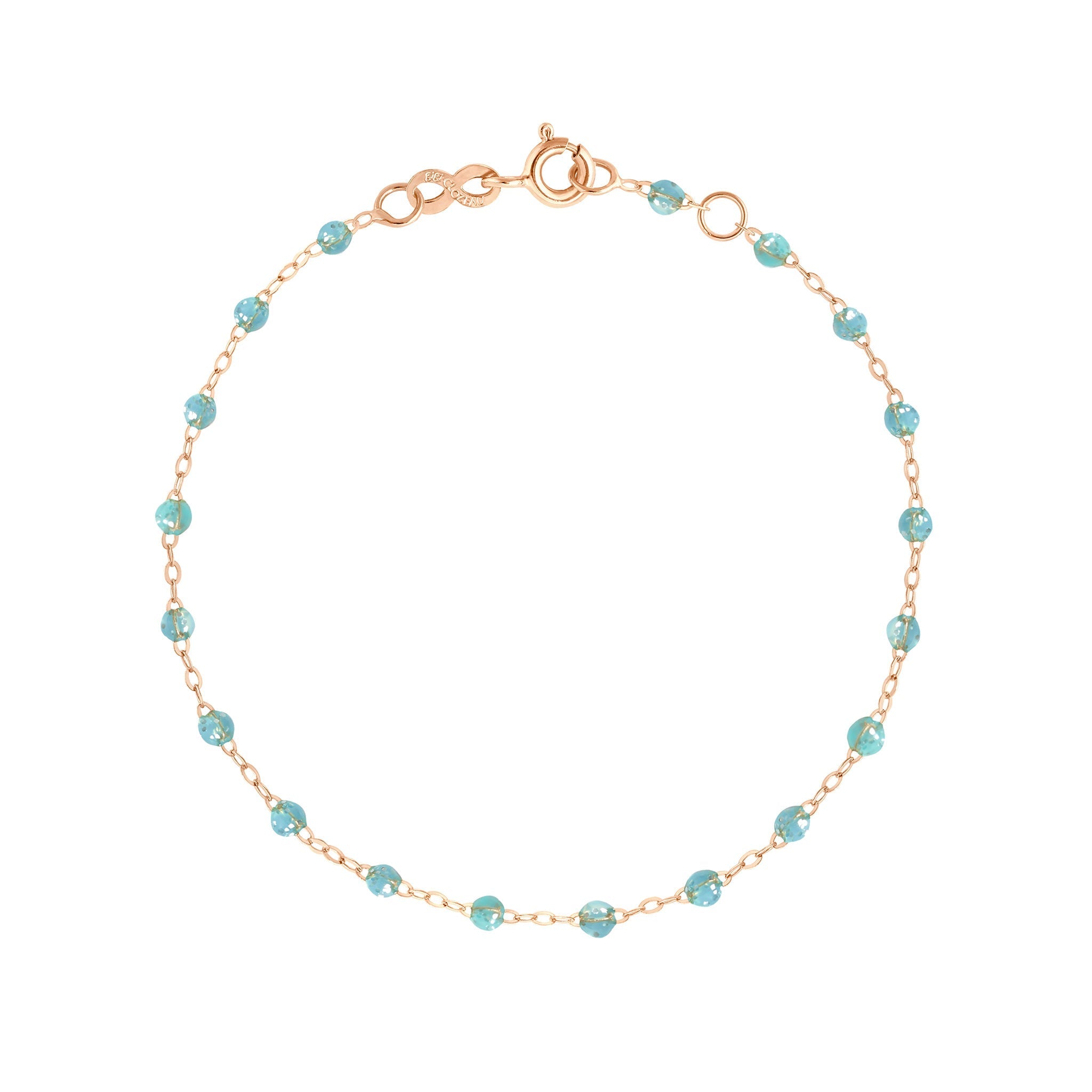 Gigi Clozeau - Bracelet aqua Classique Gigi, or rose, 19 cm