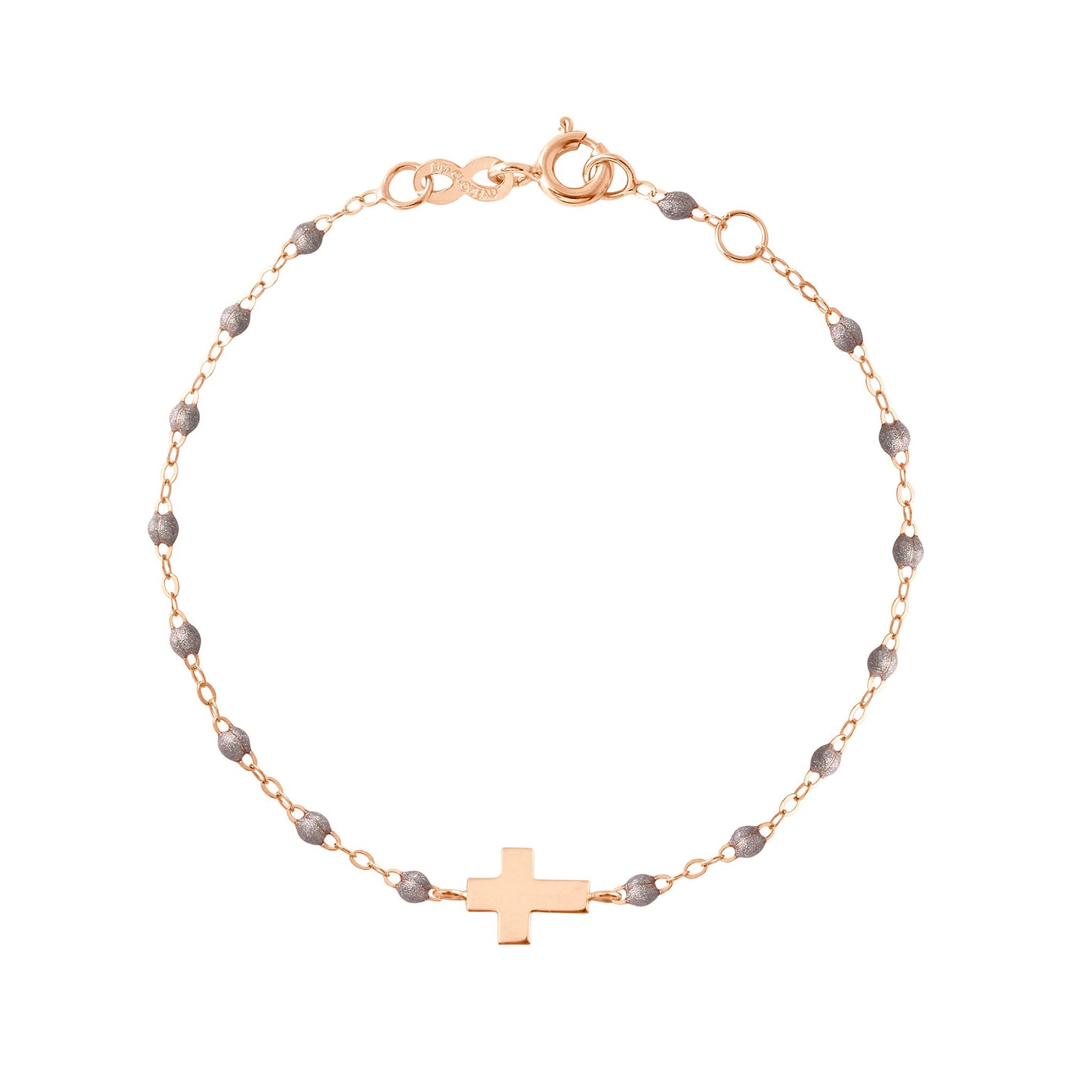 Gigi Clozeau - Bracelet argent Croix, or rose, 17cm