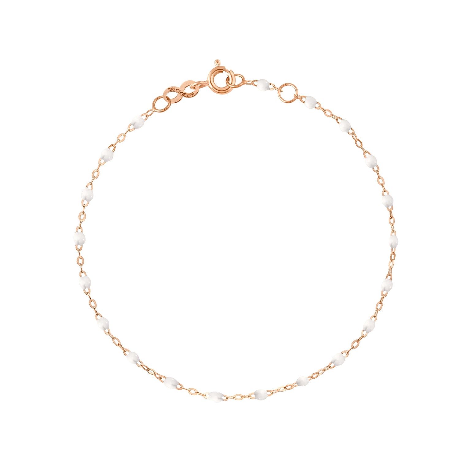 Gigi Clozeau - Bracelet bébé blanc Classique Gigi, or rose, 13 cm