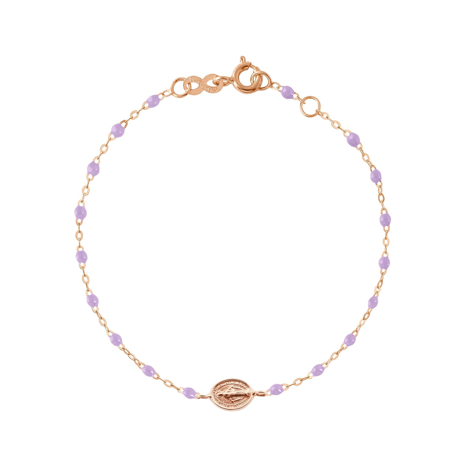 Gigi Clozeau - Bracelet bébé parme Madone or rose, 13 cm