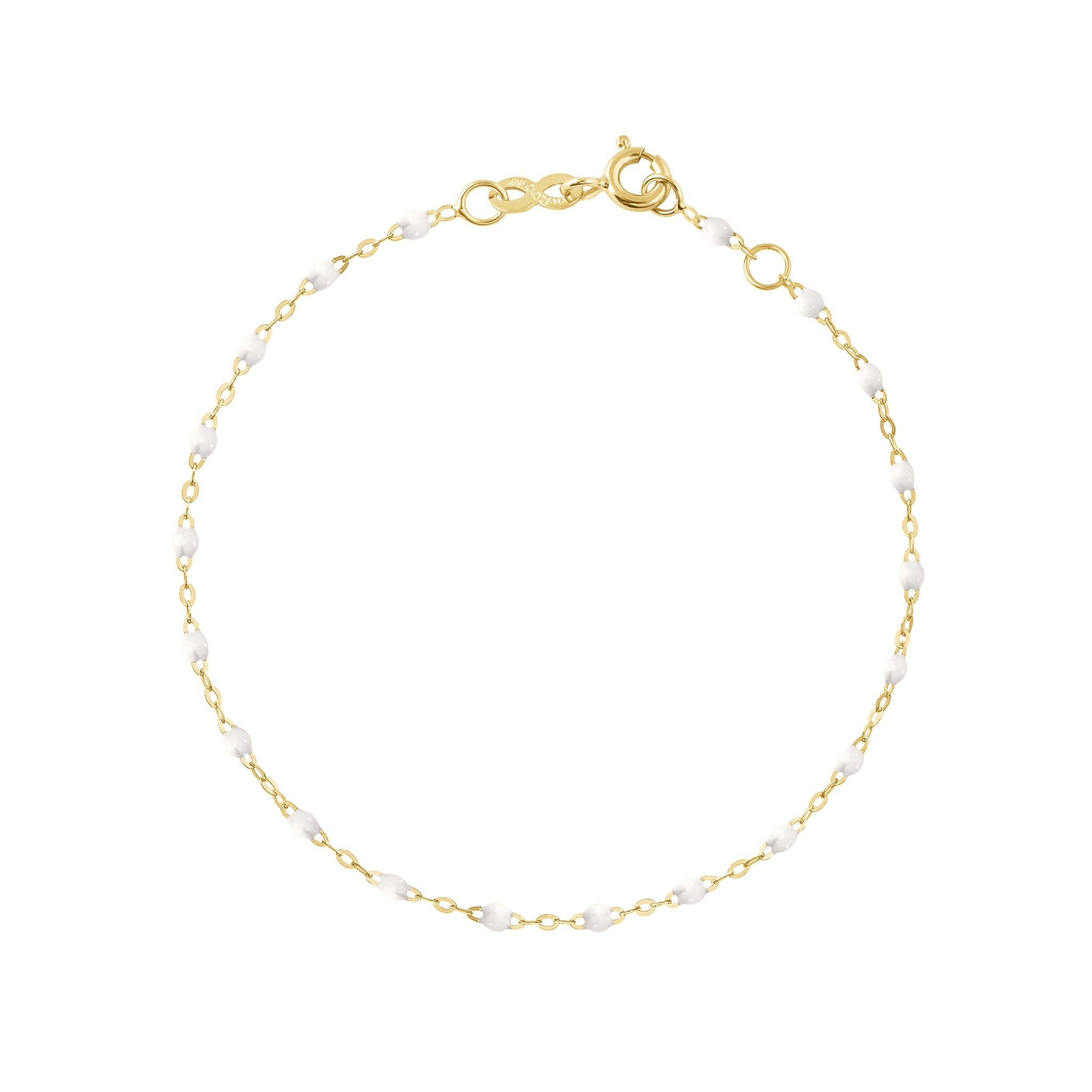 Gigi Clozeau - Bracelet blanc Classique Gigi, or jaune, 17 cm