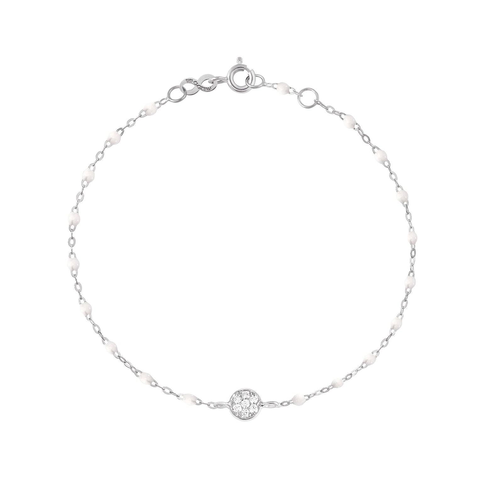 Gigi Clozeau - Bracelet blanc Puce diamants, or blanc, 17 cm