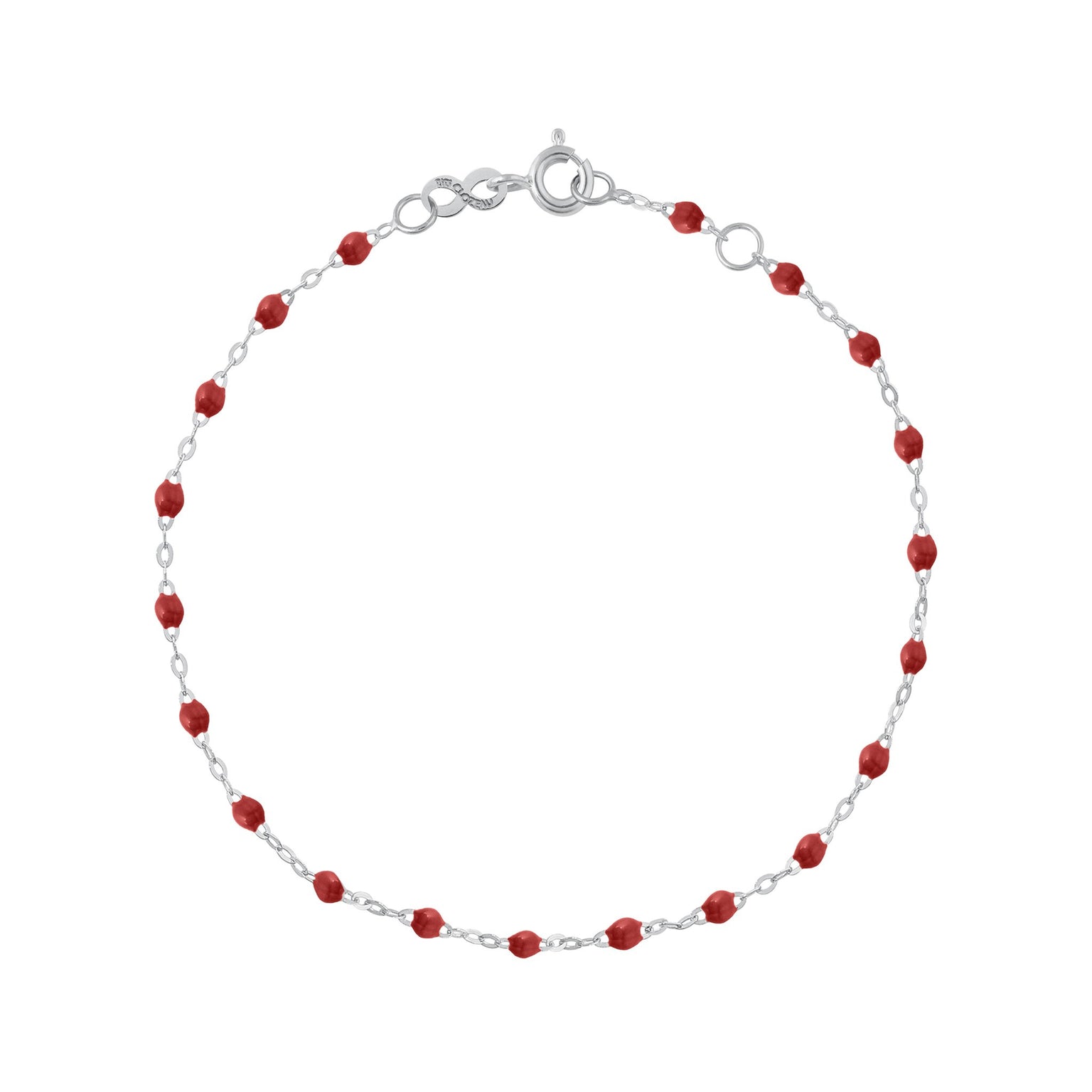 Gigi Clozeau - Bracelet bordeaux Classique Gigi, or blanc, 17 cm