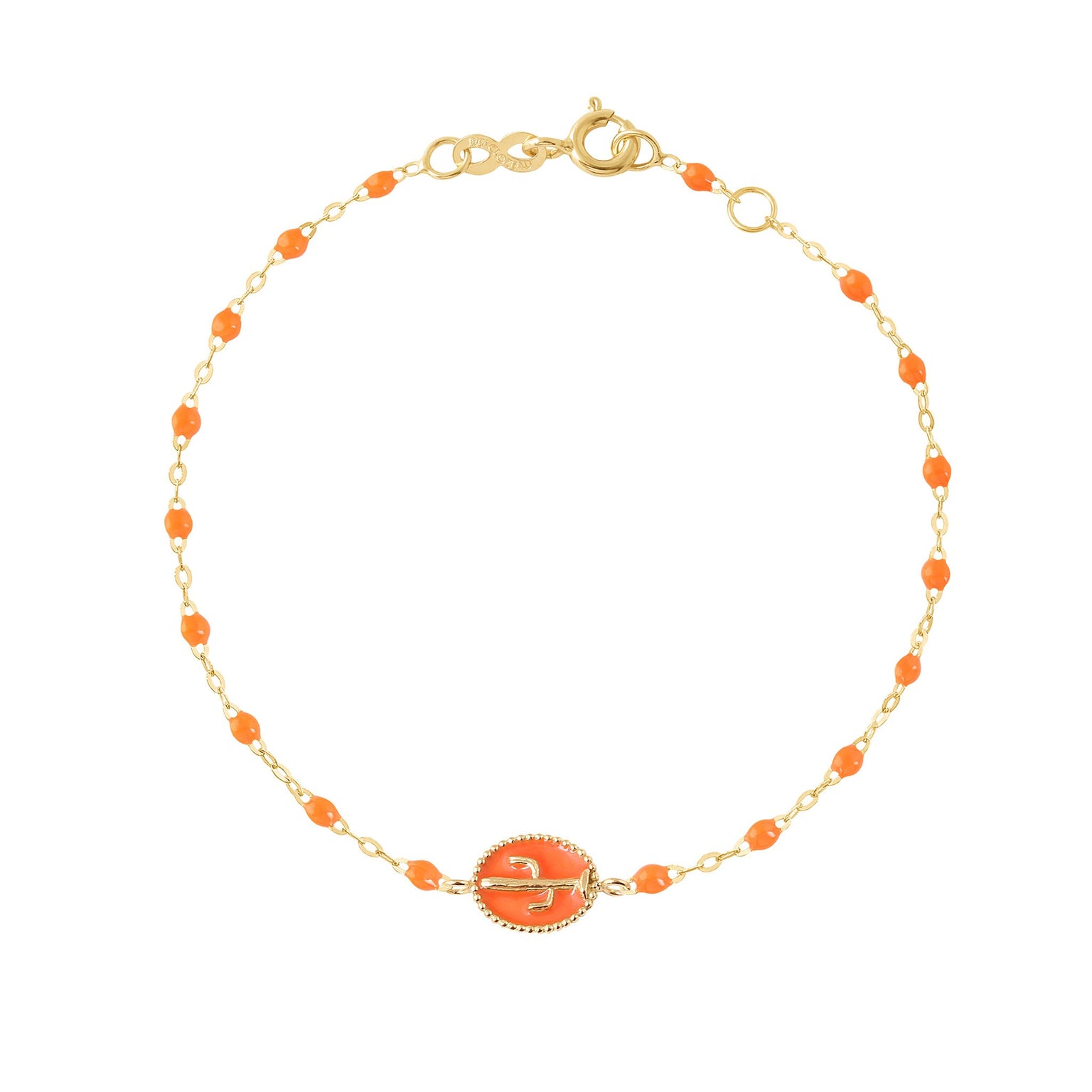Gigi Clozeau - Bracelet Cactus résine orange fluo, or jaune