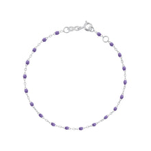 Gigi Clozeau - Bracelet mauve Classique Gigi, or blanc, 19 cm