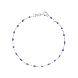 Gigi Clozeau - Bracelet mauve Classique Gigi, or blanc, 19 cm