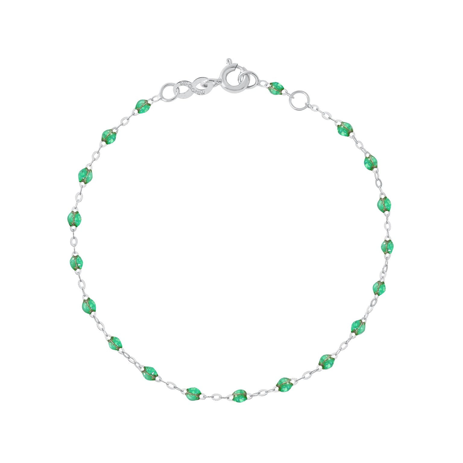 Gigi Clozeau - Bracelet menthe Classique Gigi, or blanc, 15 cm