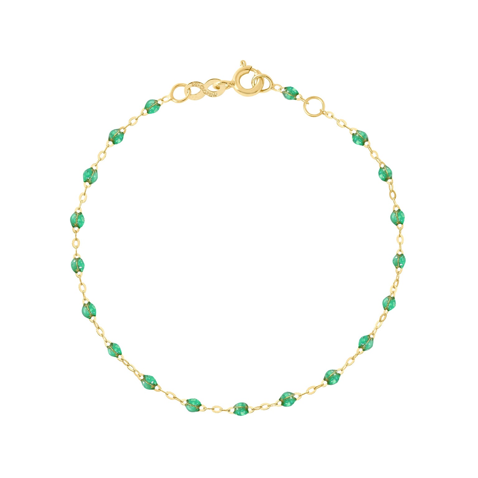 Gigi Clozeau - Bracelet menthe Classique Gigi, or jaune, 15 cm