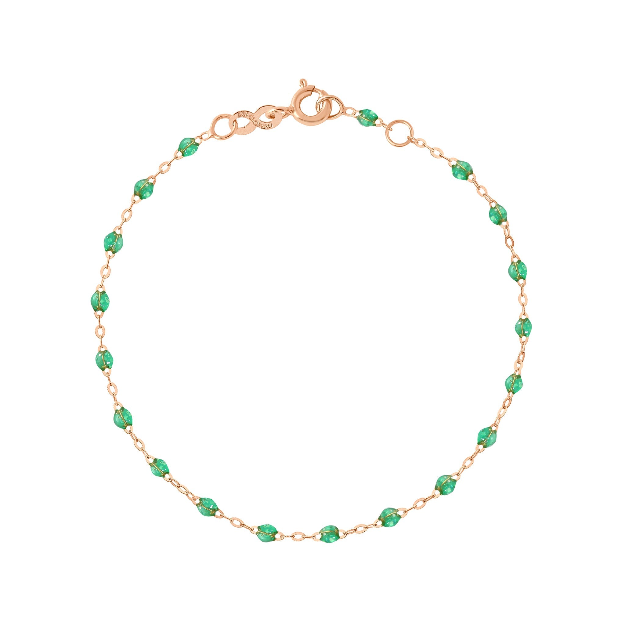 Gigi Clozeau - Bracelet menthe Classique Gigi, or rose, 19 cm