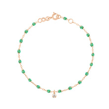 Gigi Clozeau - Bracelet menthe Gigi Suprême, or rose, 1 diamant, 17 cm