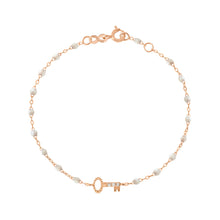 Gigi Clozeau - Bracelet opale Clé diamants, or rose, 17 cm