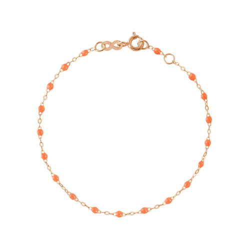 Gigi Clozeau - Bracelet orange fluo Classique Gigi, or rose, 17 cm