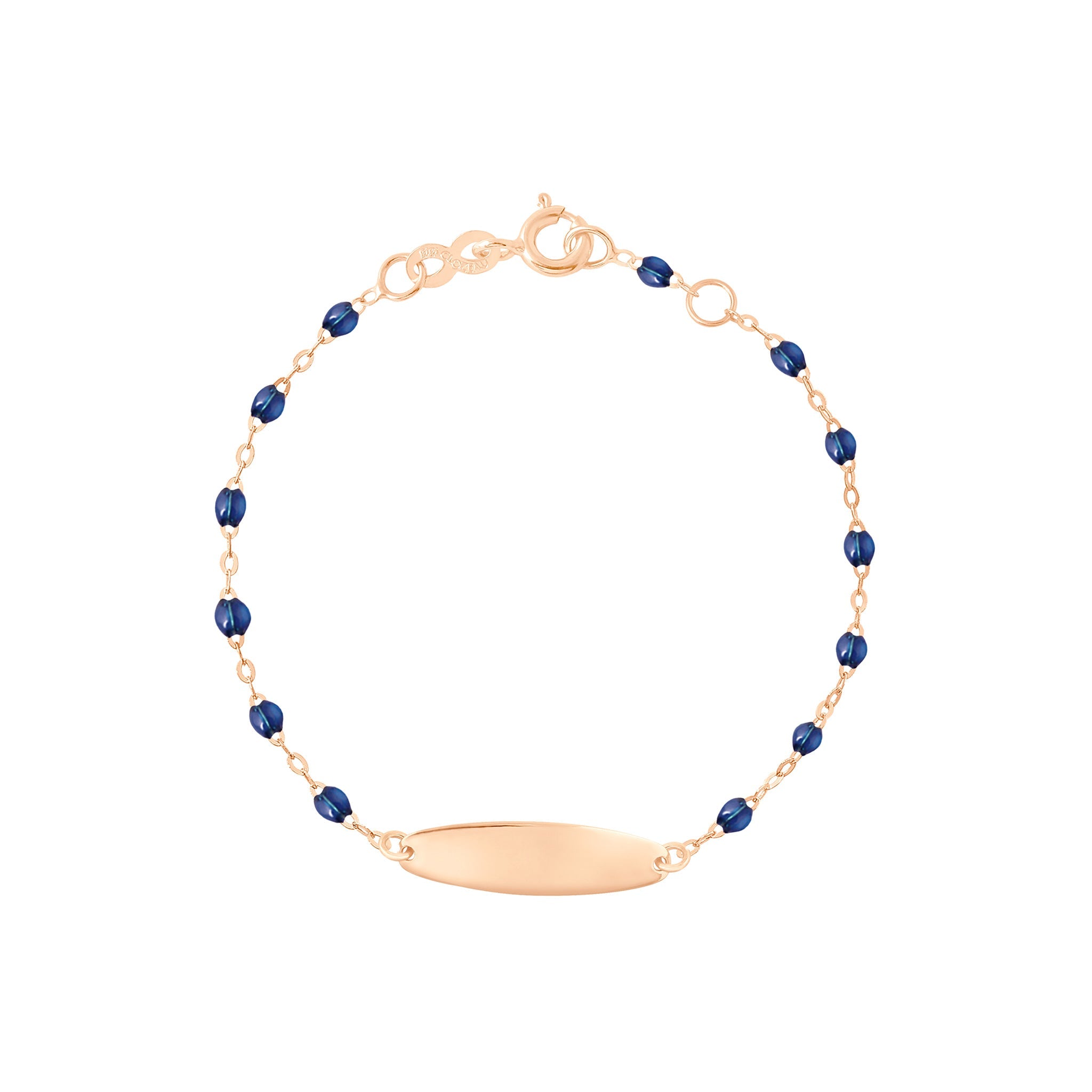 Gigi Clozeau - Bracelet prusse Little Gigi, plaque ovale, or rose, 15 cm