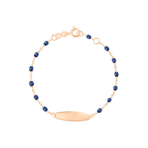 Gigi Clozeau - Bracelet prusse Little Gigi, plaque ovale, or rose, 15 cm