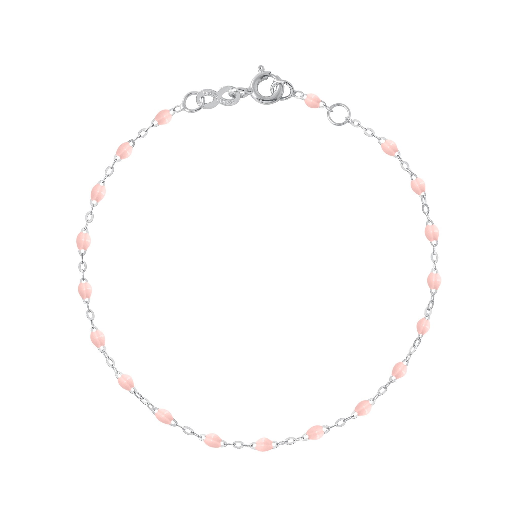 Gigi Clozeau - Bracelet rose bébé Classique Gigi, or blanc, 19 cm