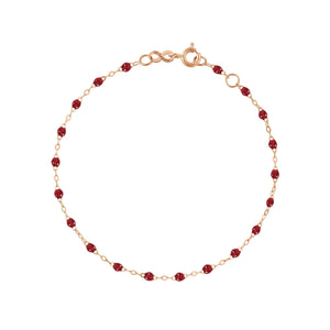 Gigi Clozeau - Bracelet rouge Classique Gigi, or rose, 19 cm